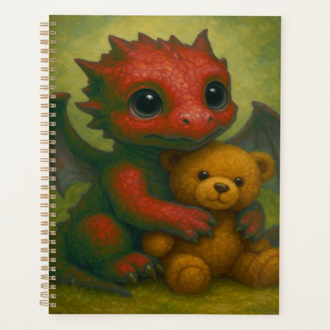 Bébé rouge mignon avec ours en peluche (Devant)