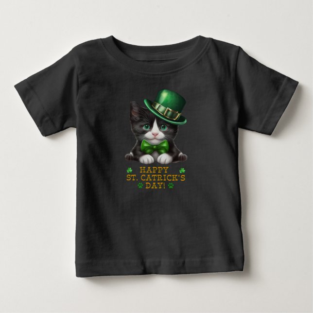 Bébé Saint Catrick St Patricks Cat T-shirt drôle pour e (Devant)