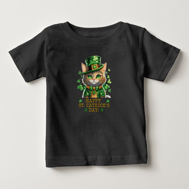 Bébé Saint Catrick St Patricks Cat T-shirt drôle pour e (Devant)