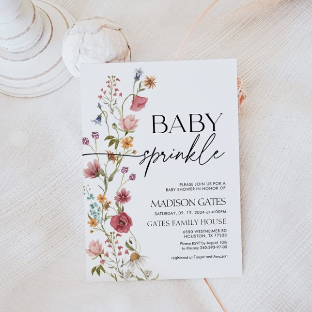 Bébé saupoudrer Invitation Floral (Créateur téléchargé)