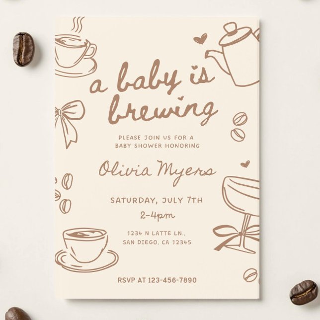 Bébé se prépare Invitation à la Baby Shower : Café (Créateur téléchargé)