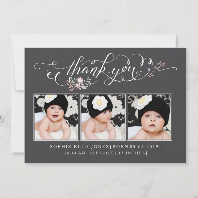 Bébé Sip & Voir Merci Faire-part de naissance (Devant)