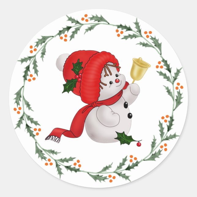 Bébé Snowman Classic Round Sticker (Devant)