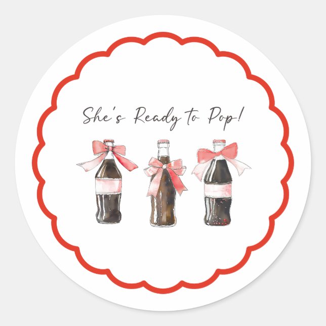 Bébé Soda Rouge Prêt à éclater 3" Autocollant Rond (Devant)
