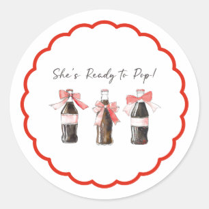 Bébé Soda Rouge Prêt à éclater Autocollant Rond