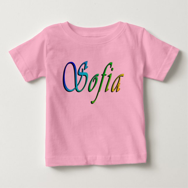 Bébé Sofia, Nom, Logo, T-shirt rose pour filles (Devant)