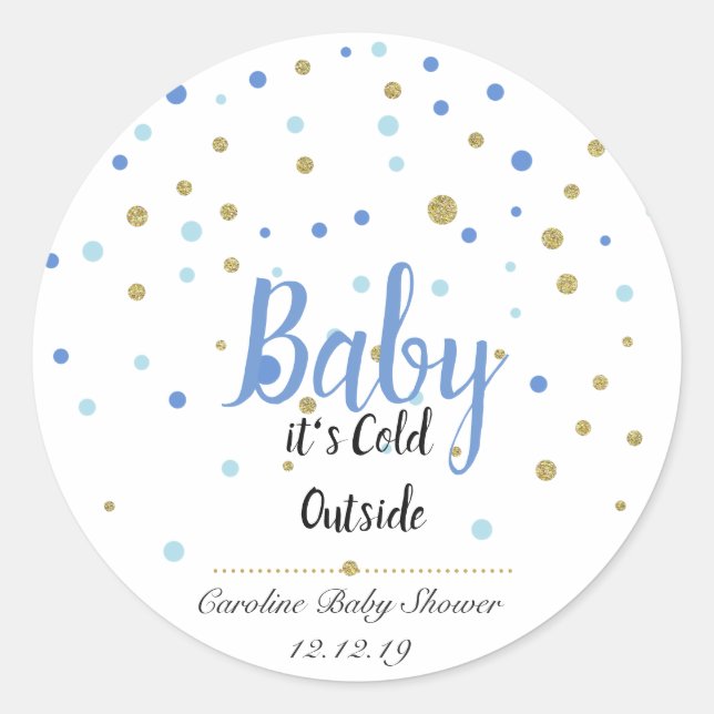 bébé son froid à l'extérieur autocollants - bleu (Devant)
