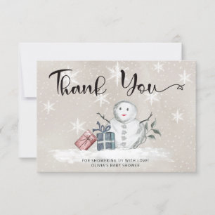 Bébé son froid à l'extérieur du baby shower carte 