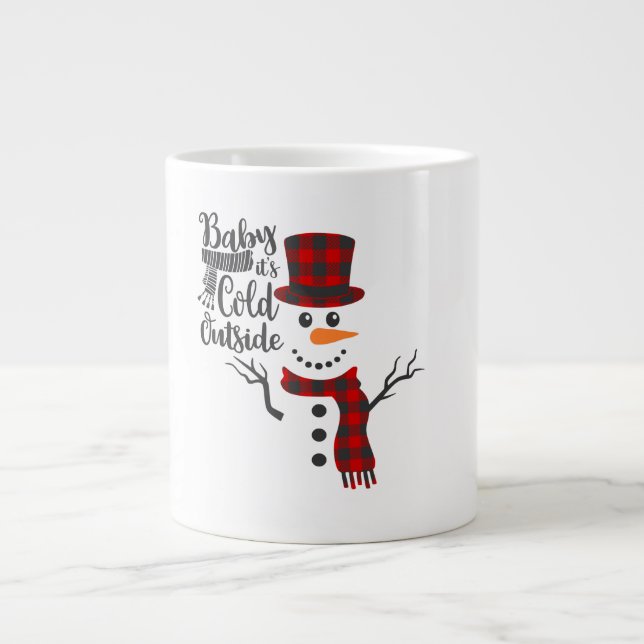 Bébé son froid dehors Snowman Mug (Devant)