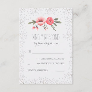 Bébé souffle Bouquet Floral Mariage Cartes RSVP