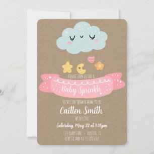 Bébé Sprinkle Baby shower Cloud Invitation