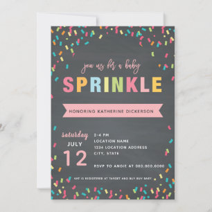 Bébé Sprinkle Douche Invitation Rose Girl