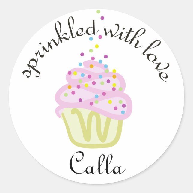 Bébé Sprinkle Douche Stickers Cupcake (Devant)