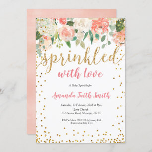 Bébé Sprinkle Invitation Card Floral
