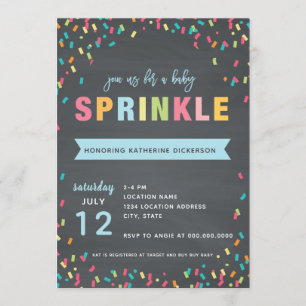 Bébé Sprinkle Shower Invitation Bannière Bleue