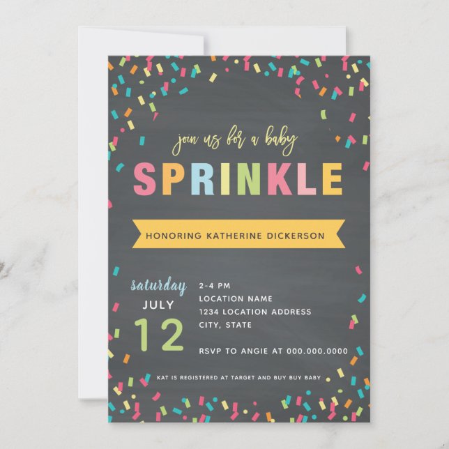 Bébé Sprinkle Shower Invitation Couleur multiple (Devant)