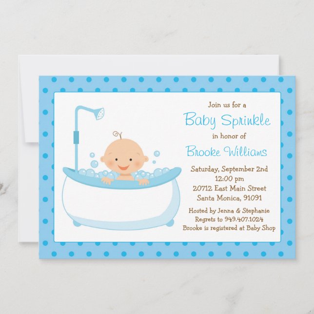 Bébé Sprinkle Shower Invitation pour garçon (Devant)