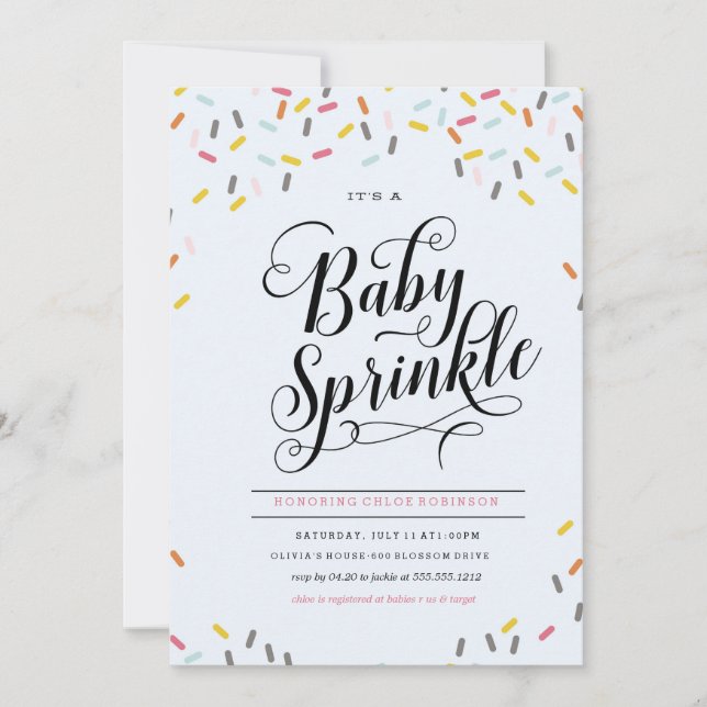 BÉBÉ SPRINKLES CONFETTI INVITATION (Devant)