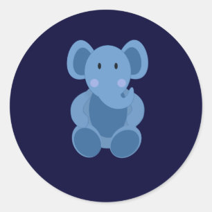 Bébé : Sticker de jouet farci d'éléphant bleu