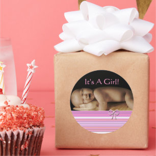 Bébé Stickers Fille avec votre photo bébé