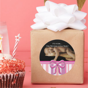 Bébé Stickers Fille avec votre photo bébé