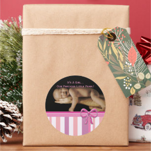 Bébé Stickers Fille avec votre photo bébé