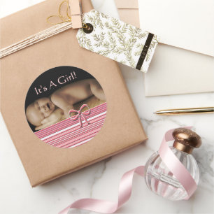 Bébé Stickers Fille avec votre photo bébé