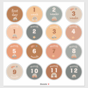 Bébé Stickers mensuels de jalon