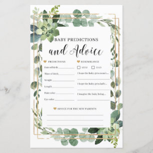 Bébé succulent prédictions et conseils jeu bébé