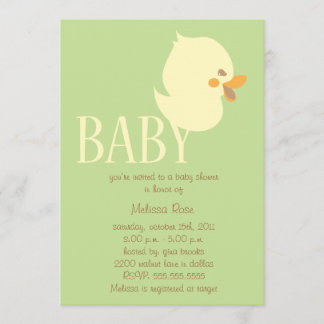 Bébé sucré aux Invitations de Baby shower vert