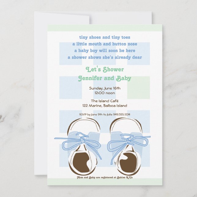 Bébé sucré Boy Saddle Shower Invitation (Devant)