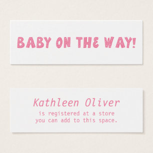 Bébé sur le chemin Dotted Pink Carte d'enregistrem