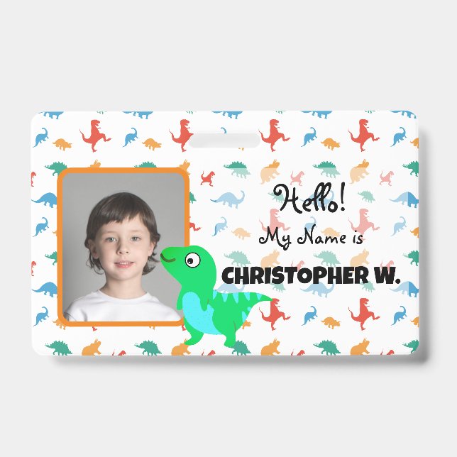 Bébé T-Rex Dinosaur Motif Badges pour enfants (Avant)