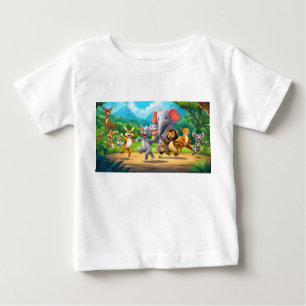 Bébé T-shirt à double face pour la fête animale