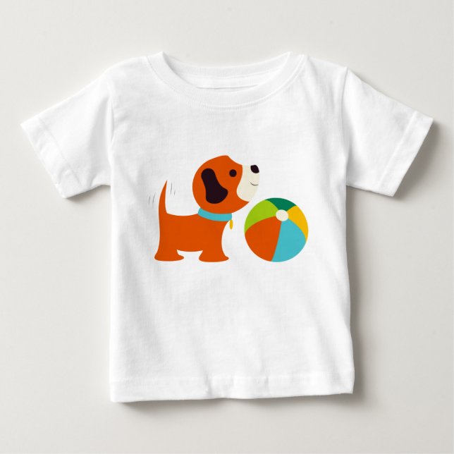 Bébé T-Shirt à manches longues pour chiot (Devant)