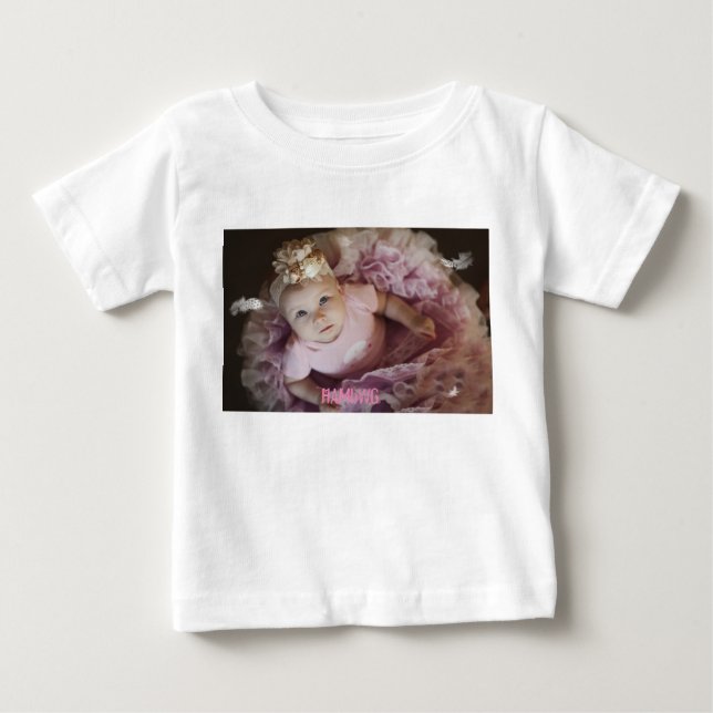 Bébé T-shirt à manches longues pour fillette rose balle (Devant)