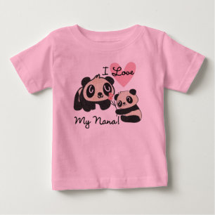 Bébé T-shirt à volants pour tout-petit Pandas j'aime ma