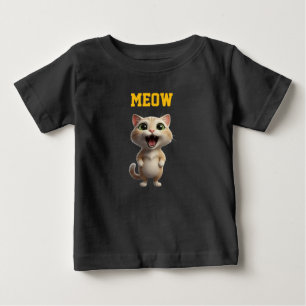 Bébé T-shirt Adorable Meow Kitty pour Enfants