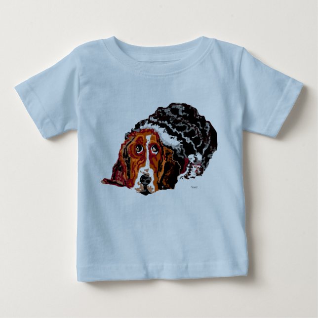 Bébé T-Shirt : Chien à poils pour bébés (Devant)
