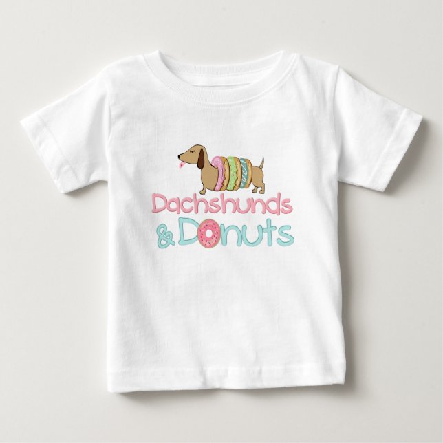 Bébé T-shirt chien Wiener Dachshund et Donuts pour enfa (Devant)