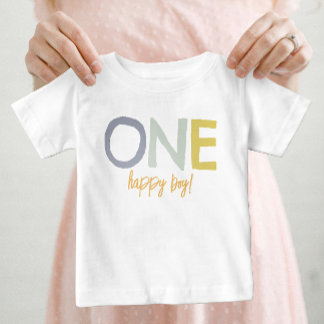 Bébé T-shirt coloré moderne pour un garçon qui fête son