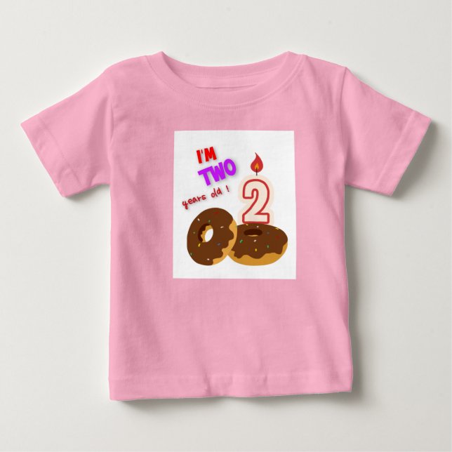 Bébé T-shirt d'anniversaire pour deux ans (Devant)