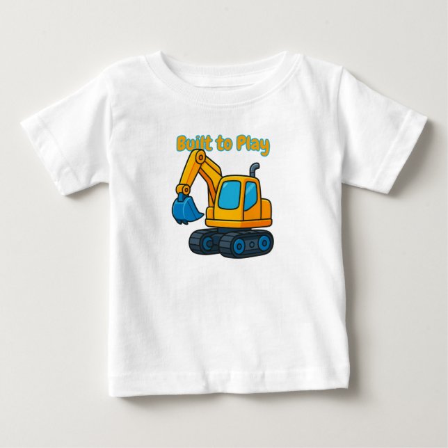 Bébé T-shirt de construction amusant pour garçons et fi (Devant)