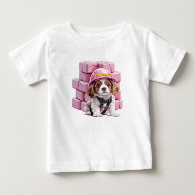 Bébé T-Shirt de construction personnalisé pour Cavalier (Devant)