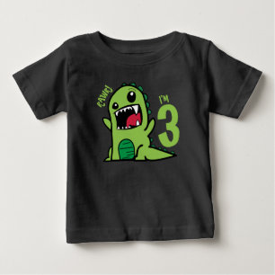 Bébé T-shirt de dinosaure pour 3ème anniversaire - Rawr