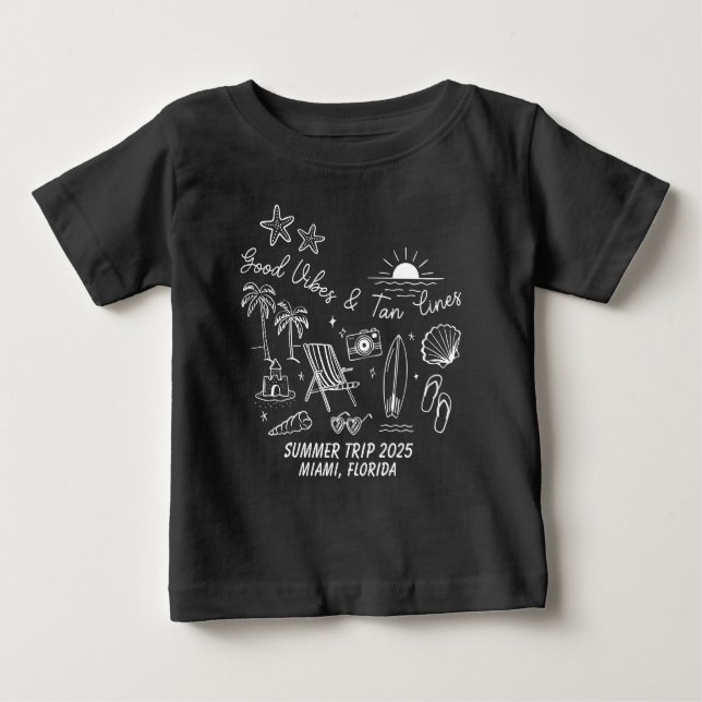 Bébé T-shirt de groupe assorti pour un voyage de famill (Devant)
