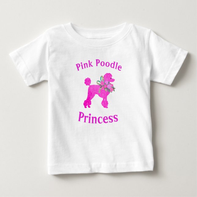 Bébé T-Shirt de la princesse au caniche rose pour fille (Devant)