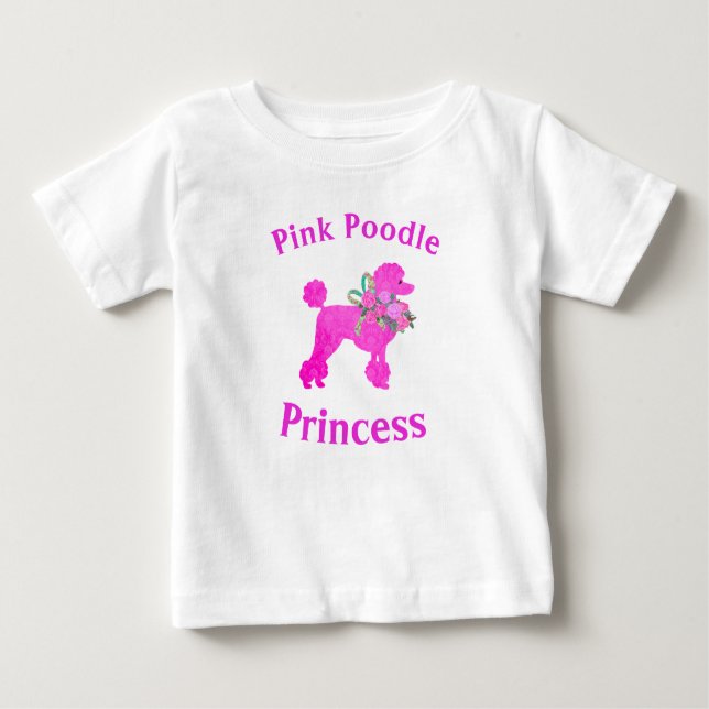 Bébé T-Shirt de la princesse du caniche rose pour fille (Devant)