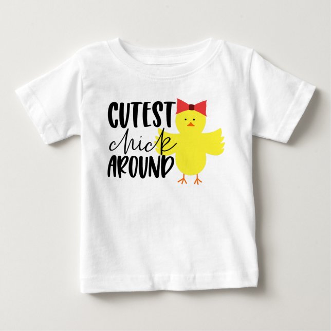 Bébé T-shirt de Pâques pour fille la plus mignonne (Devant)