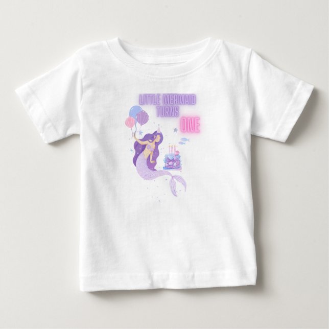 Bébé T-Shirt de Sirène pour 1er Anniversaire (Devant)